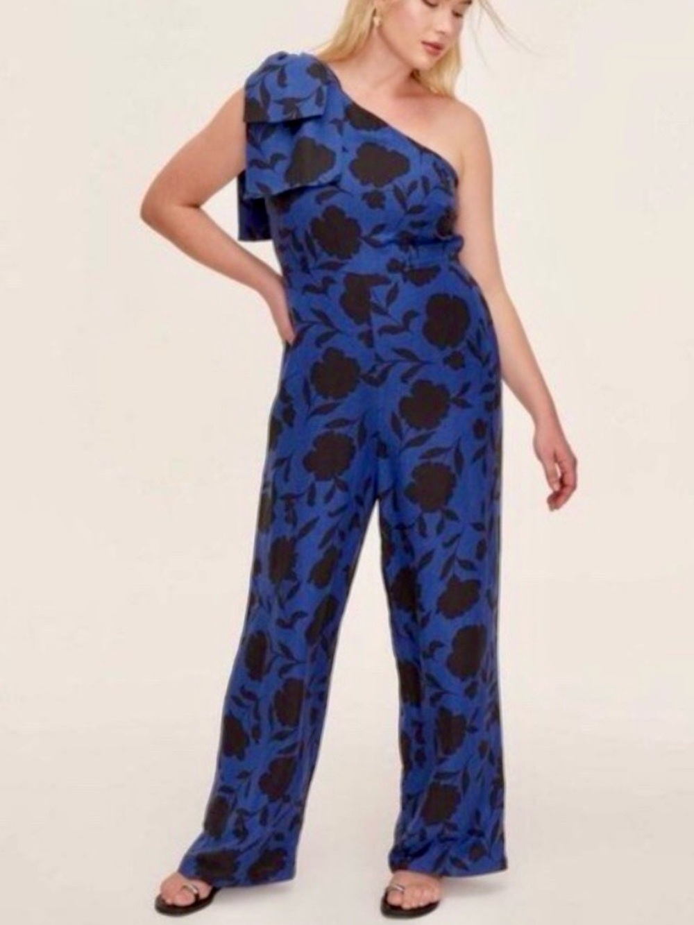 Kate Spade New York x Target Floral Linen Blend One Shoulder Jumpsuits Womens 6